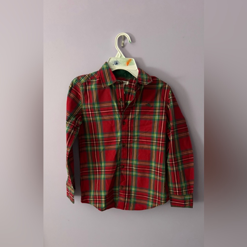 Tommy Bahama Red Plaid Kids Button Down Shirt